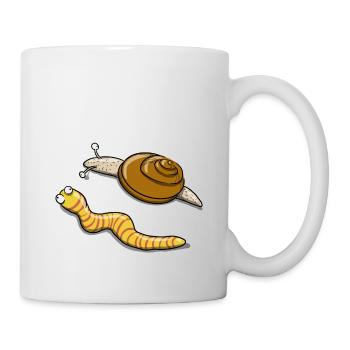 Schnecke und Raupe - Tasse - Weiß - Rechts