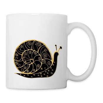 Schnecke - Tasse - Weiß - Rechts