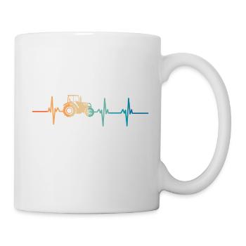 battement de cœur tracteur - Mug blanc - blanc - Droite