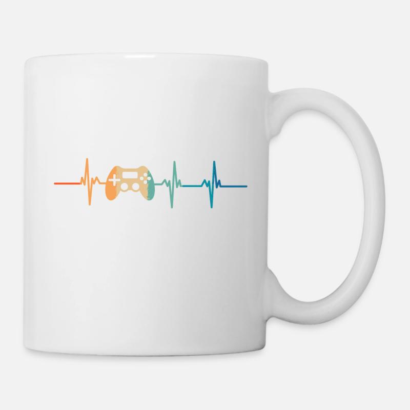 battement De cœur console de jeux - Mug blanc - blanc
