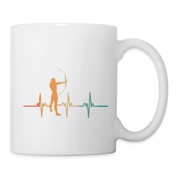 Herzschlag beim Bogenschießen - Tasse - Weiß - Rechts