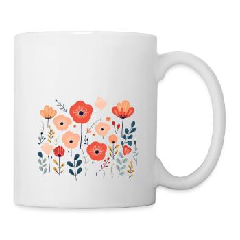 Mohnblumen - Tasse - Weiß - Rechts