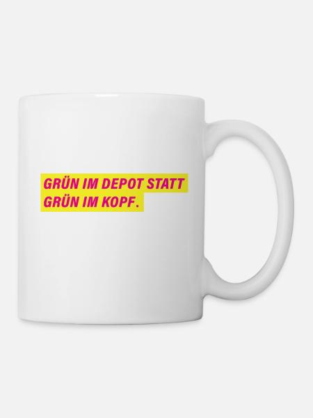 Grün im Depot statt Grün im Kopf. | FDP Design - Tasse - Weiß