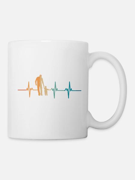 Papas Herzschlag - Tasse - Weiß