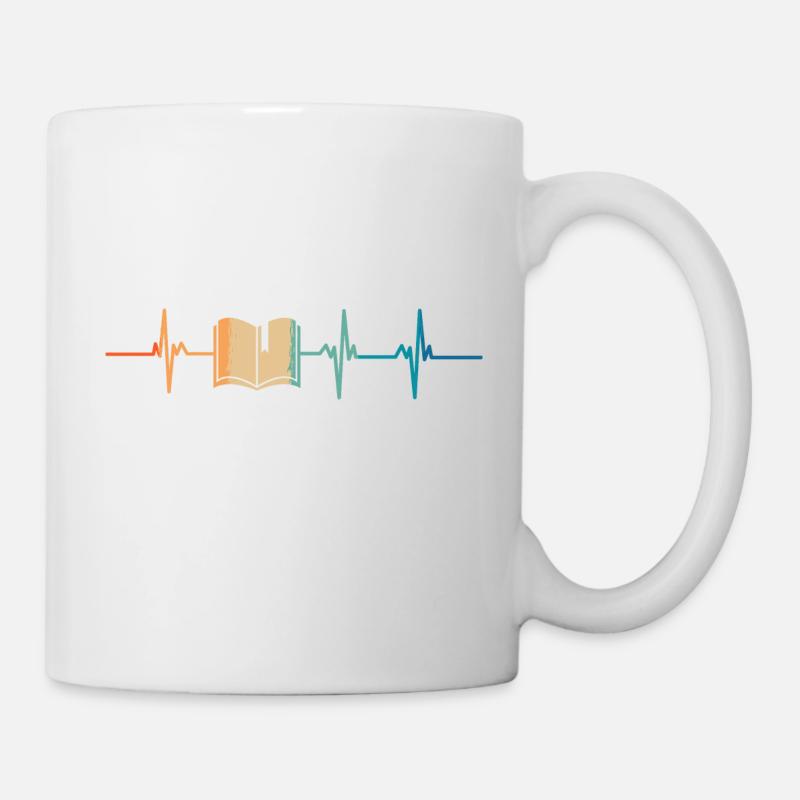 Heartbeat Buch - Tasse - Weiß