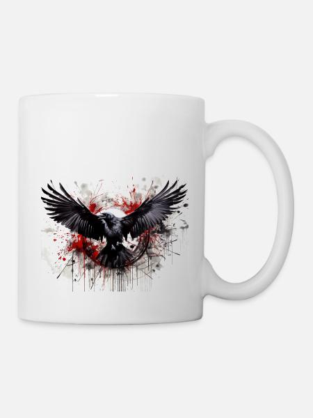 Rabe - Tasse - Weiß