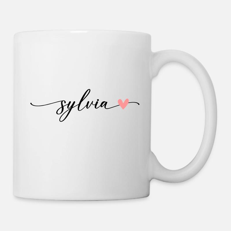 Police de calligraphie Sylvia Name - Mug blanc - blanc