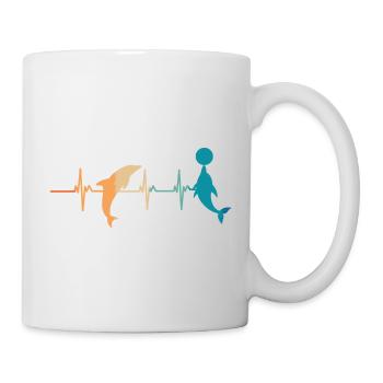 Battement de cœur dauphin - Mug blanc - blanc - Droite
