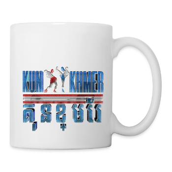 Temple du Cambodge Khmer Vintage drapeau je cadeau - Mug blanc - blanc - Droite