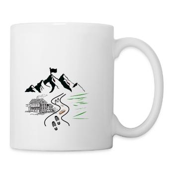 Wandern - Bergdesign mit Wanderweg - Tasse - Weiß - Rechts