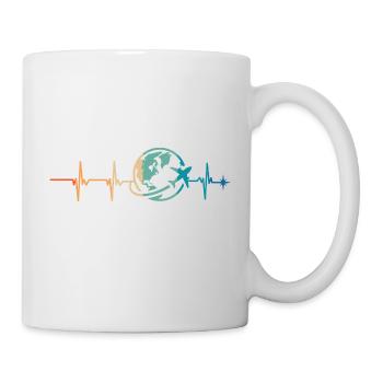 battement de cœur voyage - Mug blanc - blanc - Droite