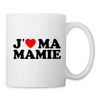 J'aime Ma Mamie Cadeau Grand-mère Coeur Rouge - Mug blanc - blanc - Droite