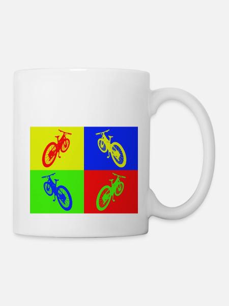 VTT Pop Art couleur - Mug blanc - blanc