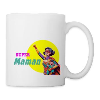 super maman Transparent - Mug blanc - blanc - Droite