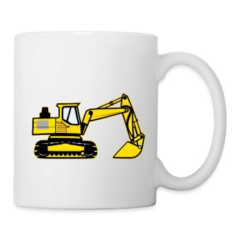 Kids Excavator Yellow Shovel Excavator - Mug - white - Right