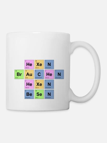 Hexen brauchen Hexenbesen - Chemische Elemente - Tasse - Weiß
