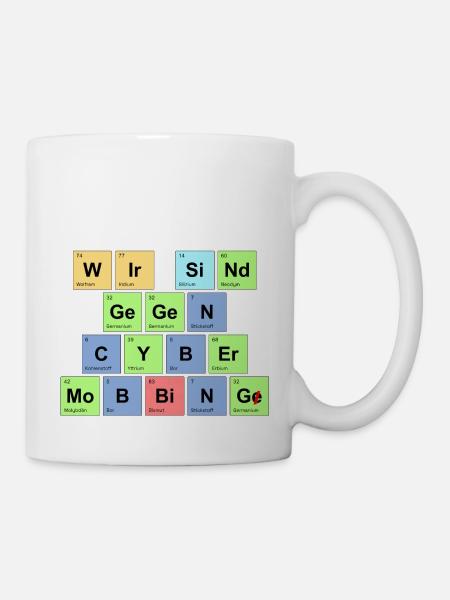 wir sind gegen Cybermobbing - Chemische Elemente - Tasse - Weiß