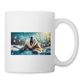 Niedliche Tiere chillen – Eisbär - Tasse - Weiß - Rechts
