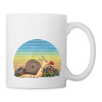 Schnecke - Tasse - Weiß - Rechts