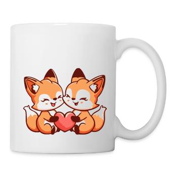 Fox Couple Amour Couple Amoureux - Mug blanc - blanc - Droite