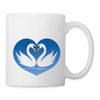 Schwanen-Pärchen - Tasse - Weiß - Rechts