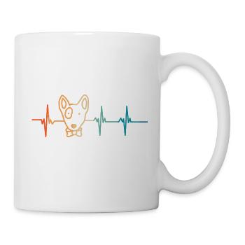 Battement de cœur bull terrier - Mug blanc - blanc - Droite