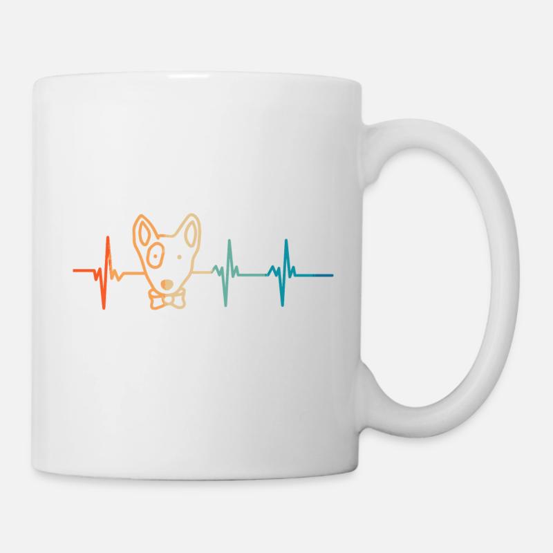 Bull Terrier heartbeat - Mug - white