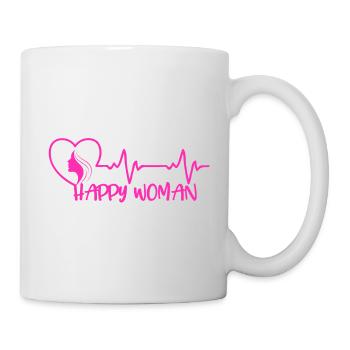 Heartbeat Heart Happy Women Journée internationale de la femme - Mug blanc - blanc - Droite