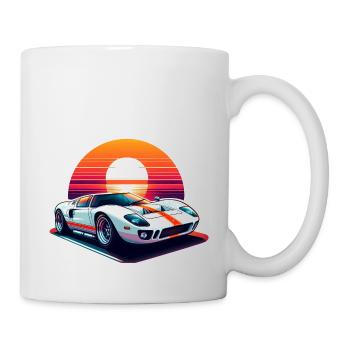 Oldtimer Sonnenuntergang - Tasse - Weiß - Rechts