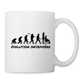 évolution infirmière - Mug blanc - blanc - Droite