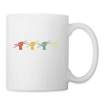 Vintage-Retro-Musik-Schlagzeuger - Tasse - Weiß - Rechts