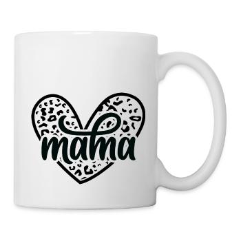 Mama Leopard Herz - Tasse - Weiß - Rechts