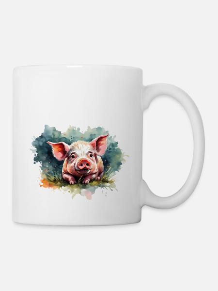 Süßes Schweinchen - Tasse - Weiß