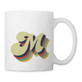 Retro M Buchstabe - Tasse - Weiß - Rechts