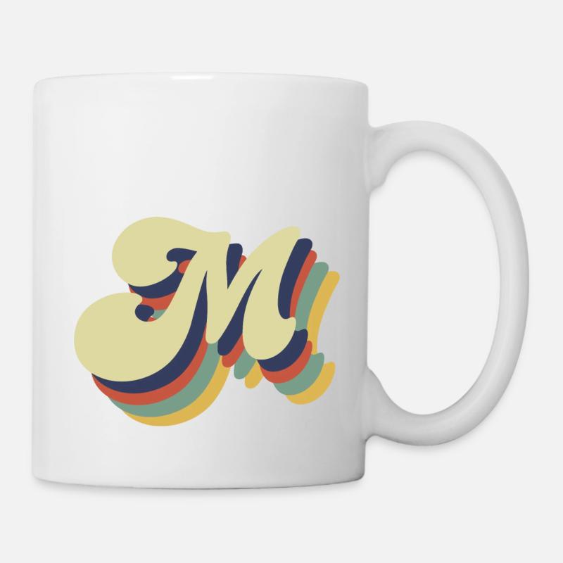 Retro M Letter - Mug - white