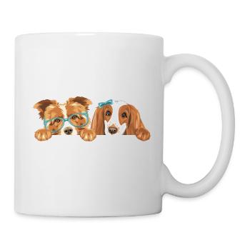 Peeking Border Collie Hund und Cocker Spaniel - Tasse - Weiß - Rechts