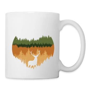 deep forest and deer - Mug - white - Right