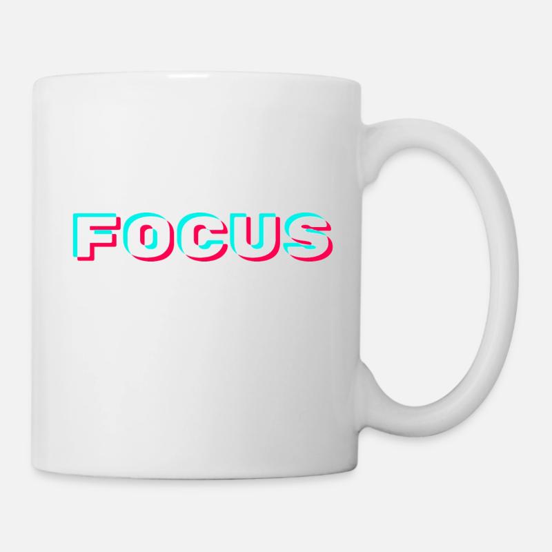Fokus Typografie mit elektronischem Welleneffekt - Tasse - Weiß