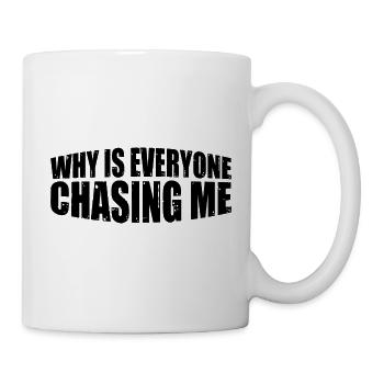 Pourquoi tout le monde me poursuit-il 8 - Mug blanc - blanc - Droite