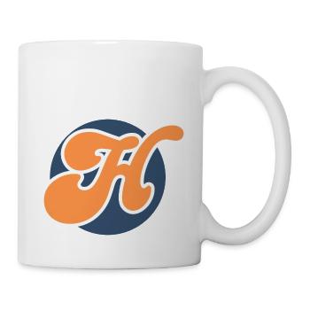 Buchstabe h orange sport - Tasse - Weiß - Rechts