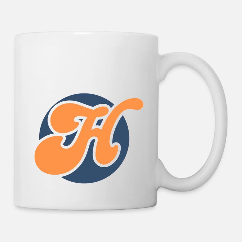 Buchstabe h orange sport - Tasse - Weiß