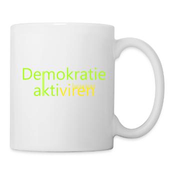 DEMOKRATIE aktiviren Funraising! für dunkle Shirts - Tasse - Weiß - Rechts
