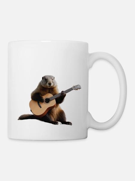 marmot musician guitar - Mug - white