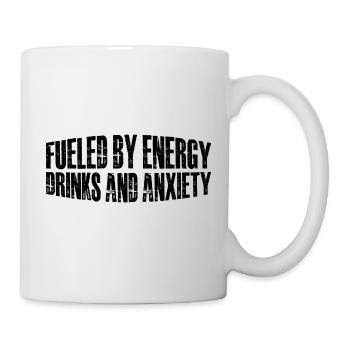 Alimenté par les boissons énergisantes et l’anxiété 8 - Mug blanc - blanc - Droite