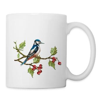 Bunter Vogel - Tasse - Weiß - Rechts