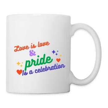 Love is love and pride is a celebration - Mug - white - Right