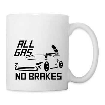 All Gas No Brakes disant qu'il aime conduire une voiture de course - Mug blanc - blanc - Droite
