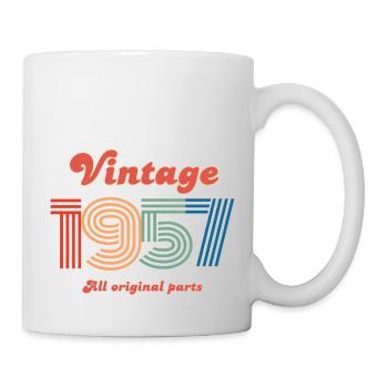 Baujahrgang 1957, alle Originalteile - Tasse - Weiß - Rechts