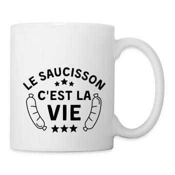 Le saucisson c est la vie 2 - Mug blanc - blanc - Droite