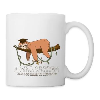 I Graduated Can I Go Back To Bed Now Shirts Funny - Mug - white - Right